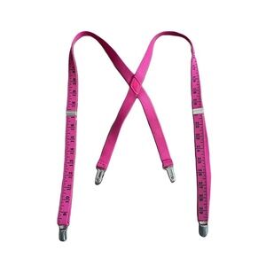 Novelty Measuring Tape Pink Suspenders Unisex